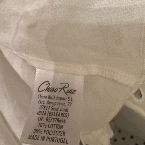 Charo Ruiz $680 White Strapless Dress ruffle eyelet - Picture 5 of 5